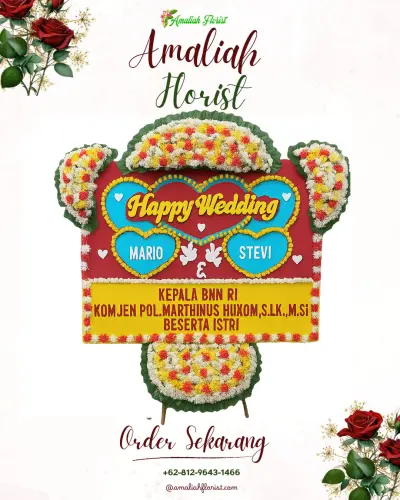 Karangan Papan Bunga Pernikahan di Pandeyan
